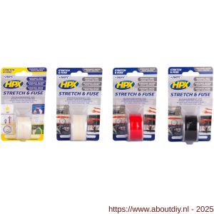 HPX Stretch en Fuse zelfvulkaniserende afdichtingstape transparant 25 mm x 1,80 m - A51700008 - afbeelding 2