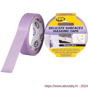 HPX Masking 4800 Delicate Surfaces afplaktape paars 25 mm x 25 m - A51700030 - afbeelding 1