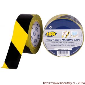 HPX zelfklevende hoogwaardige belijning-markeringstape geel-zwart 48 mm x 33 m - A51700051 - afbeelding 1