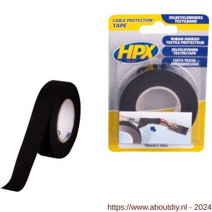 HPX kabelbeschermingstape zwart 19 mm x 10 m - A51700112 - afbeelding 1
