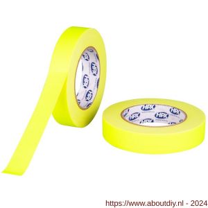 HPX Fluo gaffer textiel montage tape PRO geel 25 mm x 25 m - A51700164 - afbeelding 1