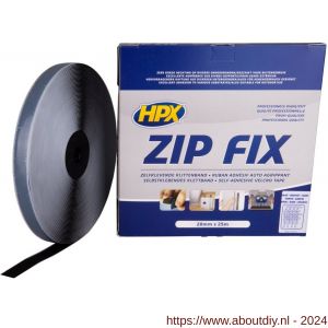 HPX Zip Fix klittenband haak zwart 20 mm x 25 m - A51700119 - afbeelding 1