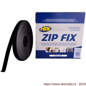 HPX Zip Fix klittenband lus zwart 20 mm x 25 m - A51700120 - afbeelding 1