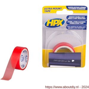 HPX Ultra Mount polyester bevestigingstape transparant 19 mm x 1,5 m - A51700144 - afbeelding 1