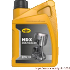 Kroon Oil HDX 20W-50 minerale motorolie Mineral Multigrades passenger car 1 L flacon - A21501093 - afbeelding 1