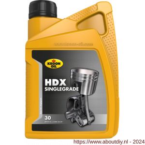 Kroon Oil HDX 30 minerale motorolie Mineral Singlegrades 1 L flacon - A21500407 - afbeelding 1
