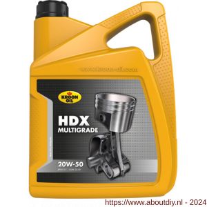 Kroon Oil HDX 20W-50 minerale motorolie Mineral Multigrades passenger car 5 L can - A21501094 - afbeelding 1