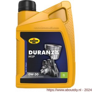 Kroon Oil Duranza MSP 0W-30 synthetische motorolie Synthetic Multigrades passenger car 1 L flacon - A21501078 - afbeelding 1