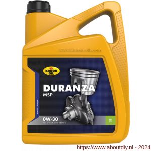 Kroon Oil Duranza MSP 0W-30 synthetische motorolie Synthetic Multigrades passenger car 5 L can - A21501079 - afbeelding 1