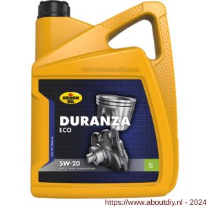 Kroon Oil Duranza ECO 5W-20 synthetische motorolie Synthetic Multigrades passenger car 5 L can - A21500354 - afbeelding 1