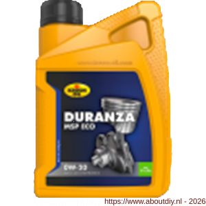 Kroon Oil Duranza MSP ECO 0W-20 diesel motorolie synthetisch 1 L flacon - A21501276 - afbeelding 1