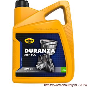 Kroon Oil Duranza MSP ECO 0W-20 motorolie synthetisch 5 L can - A21501277 - afbeelding 1