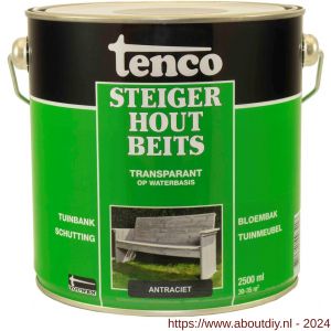 Tenco Steigerhoutbeits dekkend antraciet 2,5 L blik - A40710211 - afbeelding 1