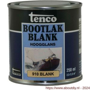 Tenco Bootlak transparant 910 blank hoogglans 0,25 L blik - A40710051 - afbeelding 1