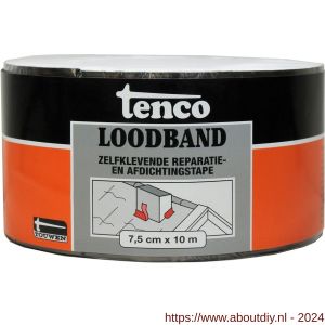 Tenco Loodband bitumen zelfklevend 7,5 cm x 10 m zwart rol - A40710000 - afbeelding 1