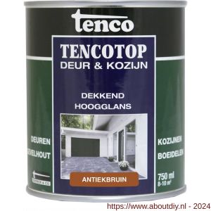 TencoTop Deur en Kozijn houtbeschermingsbeits dekkend hoogglans antiekbruin 0,75 L blik - A40710240 - afbeelding 1