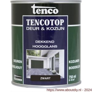 TencoTop Deur en Kozijn houtbeschermingsbeits dekkend hoogglans zwart 0,75 L blik - A40710241 - afbeelding 1