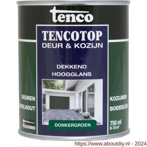 TencoTop Deur en Kozijn houtbeschermingsbeits dekkend hoogglans donkergroen 0,75 L blik - A40710244 - afbeelding 1
