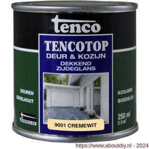TencoTop Deur en Kozijn houtbeschermingsbeits dekkend zijdeglans RAL 9001 cremewit 0,25 L blik - A40710247 - afbeelding 1