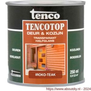 TencoTop Deur en Kozijn houtbeschermingsbeits transparant halfglans iroko teak 0,25 L blik - A40710391 - afbeelding 1