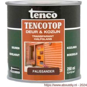 TencoTop Deur en Kozijn houtbeschermingsbeits transparant halfglans palisander 0,25 L blik - A40710394 - afbeelding 1