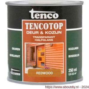 TencoTop Deur en Kozijn houtbeschermingsbeits transparant halfglans redwood 0,25 L blik - A40710395 - afbeelding 1