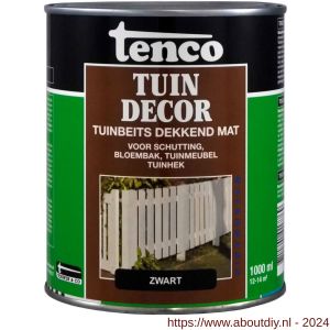 Tenco Tuindecor beits mat dekkend zwart 1 L blik - A40710484 - afbeelding 1