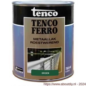 Tenco Ferro roestwerende ijzerverf metaallak dekkend 400 groen 0,75 L blik - A40710187 - afbeelding 1