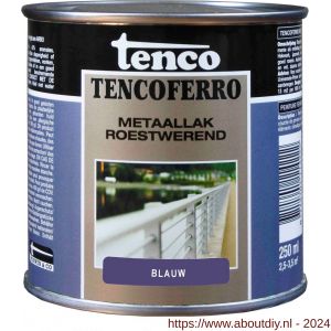 Tenco Ferro roestwerende ijzerverf metaallak dekkend 401 blauw 0,25 L blik - A40710173 - afbeelding 1