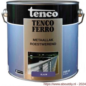 Tenco Ferro roestwerende ijzerverf metaallak dekkend 401 blauw 2,5 L blik - A40710175 - afbeelding 1