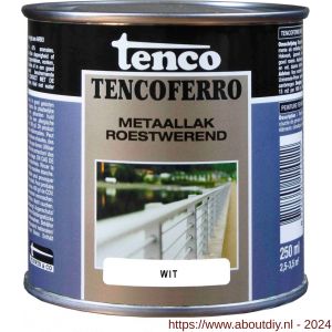 Tenco Ferro roestwerende ijzerverf metaallak dekkend 402 wit 0,25 L blik - A40710191 - afbeelding 1