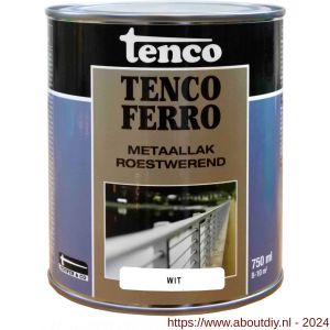 Tenco Ferro roestwerende ijzerverf metaallak dekkend 402 wit 0,75 L blik - A40710192 - afbeelding 1