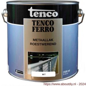 Tenco Ferro roestwerende ijzerverf metaallak dekkend 402 wit 2,5 L blik - A40710193 - afbeelding 1