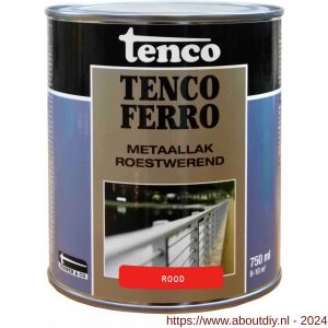 Tenco Ferro roestwerende ijzerverf metaallak dekkend 403 rood 0,75 L blik - A40710189 - afbeelding 1