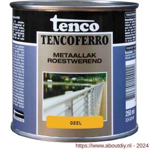 Tenco Ferro roestwerende ijzerverf metaallak dekkend 404 geel 0,25 L blik - A40710181 - afbeelding 1
