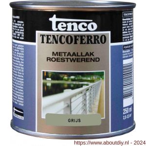 Tenco Ferro roestwerende ijzerverf metaallak dekkend 405 grijs 0,25 L blik - A40710183 - afbeelding 1