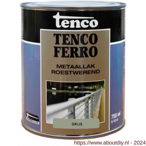 Tenco Ferro roestwerende ijzerverf metaallak dekkend 405 grijs 0,75 L blik - A40710184 - afbeelding 1