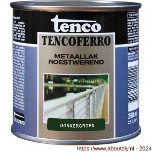 Tenco Ferro roestwerende ijzerverf metaallak dekkend 408 donkergroen 0,25 L blik - A40710178 - afbeelding 1