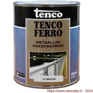 Tenco Ferro roestwerende ijzerverf metaallak dekkend 409 aluminium 0,75 L blik - A40710171 - afbeelding 1