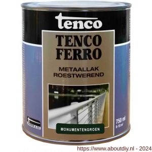 Tenco Ferro roestwerende ijzerverf metaallak dekkend 411 monumenten groen 0,75 L blik - A40710381 - afbeelding 1
