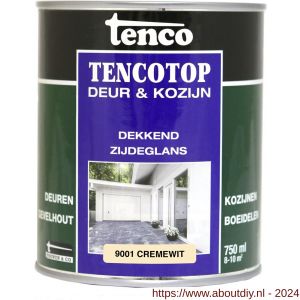 TencoTop Deur en Kozijn houtbeschermingsbeits dekkend zijdeglans cremewit 0,75 L - A40710461 - afbeelding 1
