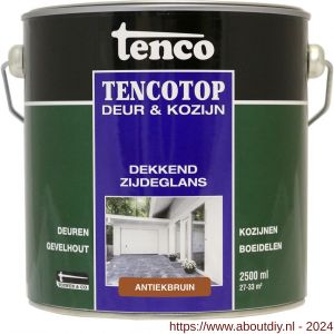 TencoTop Deur en Kozijn houtbeschermingsbeits dekkend zijdeglans antiekbruin 2,5 L - A40710458 - afbeelding 1