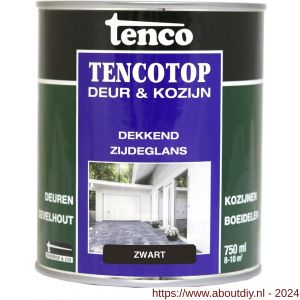 TencoTop Deur en Kozijn houtbeschermingsbeits dekkend zijdeglans zwart 0,75 L blik - A40710253 - afbeelding 1