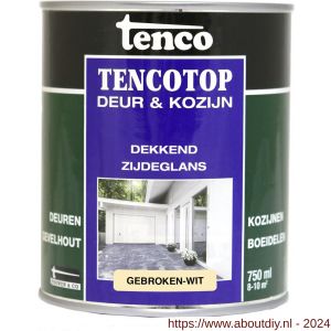 TencoTop Deur en Kozijn houtbeschermingsbeits dekkend zijdeglans gebroken-wit 0,75 L blik - A40710250 - afbeelding 1