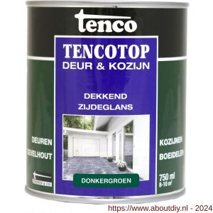 TencoTop Deur en Kozijn houtbeschermingsbeits dekkend zijdeglans donkergroen 0,75 L blik - A40710249 - afbeelding 1