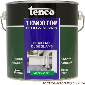 TencoTop Deur en Kozijn houtbeschermingsbeits dekkend zijdeglans middengroen 2,5 L blik - A40710259 - afbeelding 1