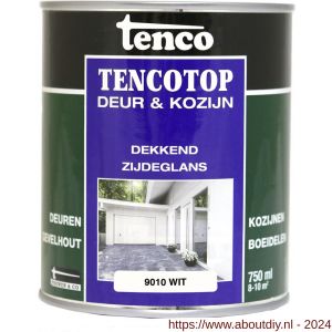 TencoTop Deur en Kozijn houtbeschermingsbeits dekkend zijdeglans RAL 9010 wit 0,75 L blik - A40710252 - afbeelding 1