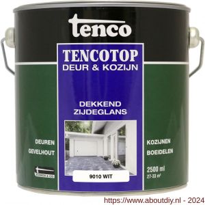 TencoTop Deur en Kozijn houtbeschermingsbeits dekkend zijdeglans wit 2,5 L blik - A40710262 - afbeelding 1