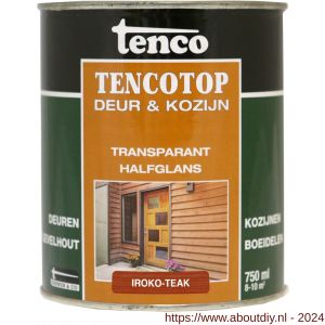 TencoTop Deur en Kozijn houtbeschermingsbeits transparant halfglans iroko teak 0,75 L blik - A40710221 - afbeelding 1