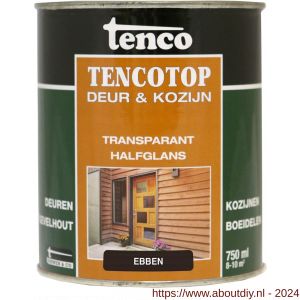 TencoTop Deur en Kozijn houtbeschermingsbeits transparant halfglans ebben 0,75 L blik - A40710224 - afbeelding 1